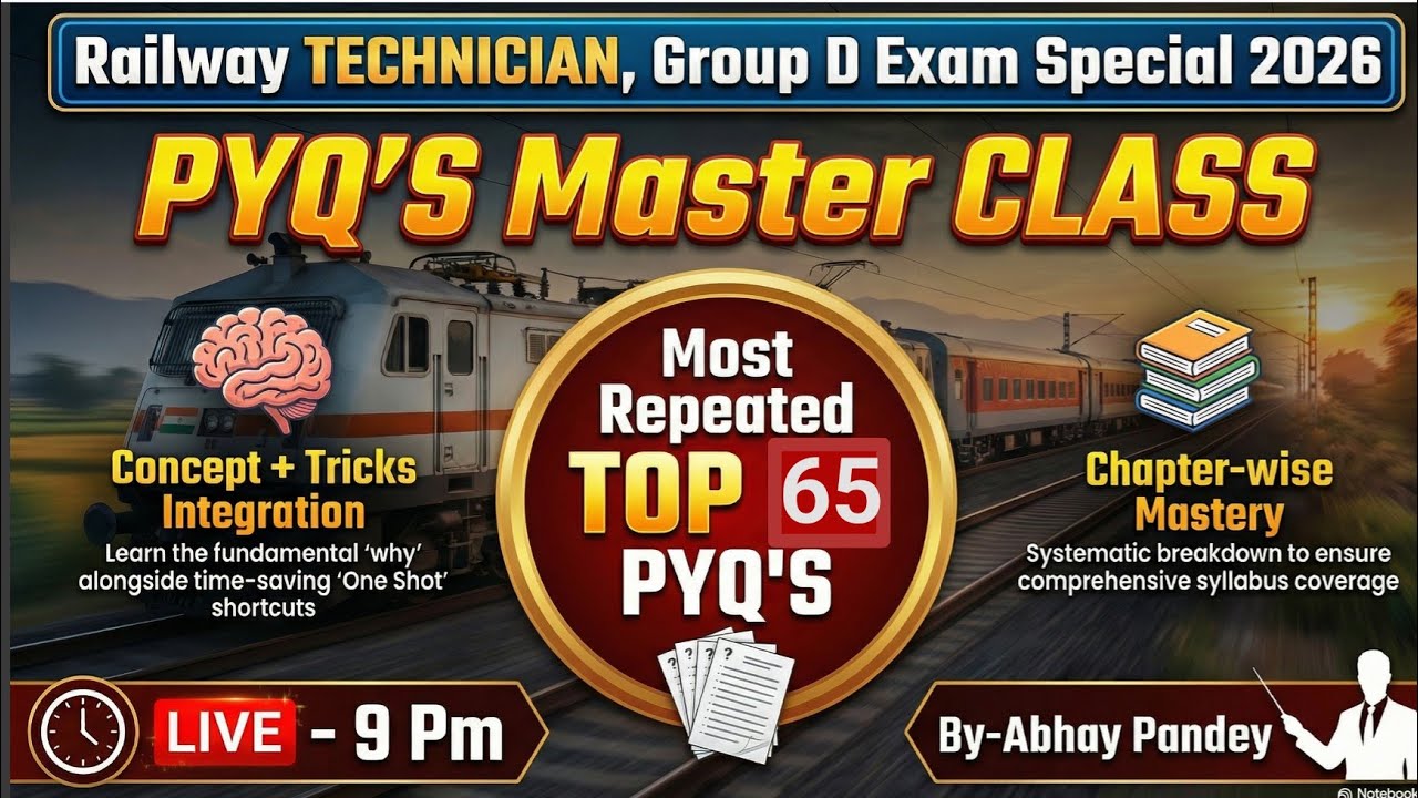 Railway Maths, Reasoning TOP 65 PYQ'S Concept + Tricks Master CLASS || Railway exams special2026