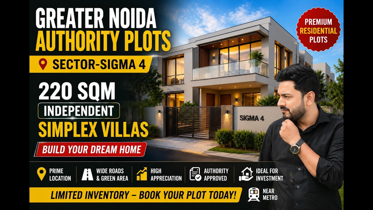 Greater Noida Authority Plots | Sector-Sigma 4 | 220sqm Independent Simplex Villas #greaternoida