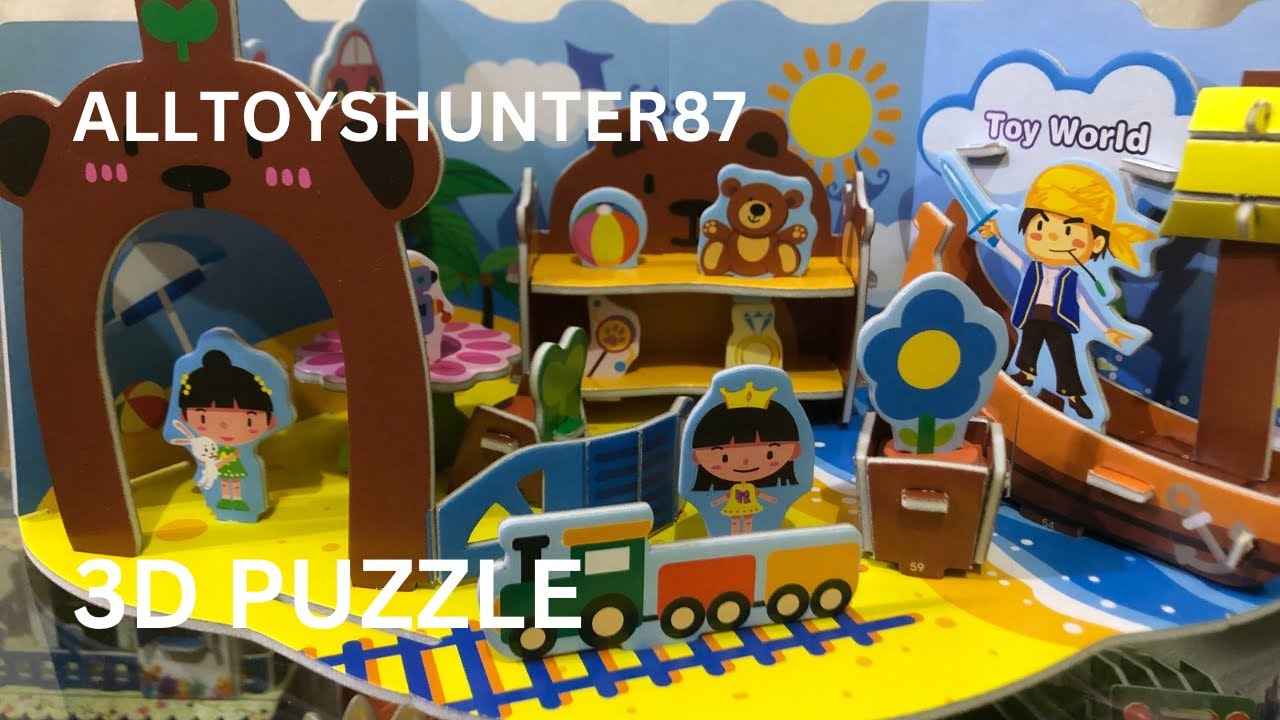Diy 3d Puzzle Play Room Model LX-1072 Assembled Size:52.5cmX13.8cmX16.8cm 4 Sheets 98 Pieces..