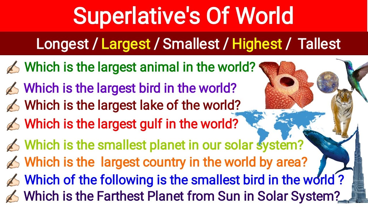 🔴 Superlative's of World || Important for All exam