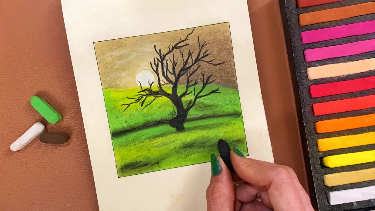 Dry Tree Soft Pastel: The Most Amazing Tree Drawing With Soft Pastel For Beginners #drawing