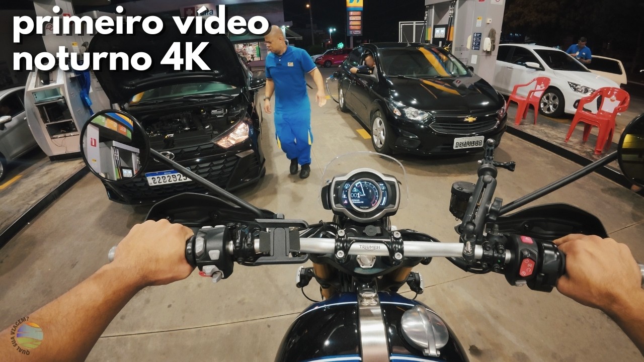 PRIMEIRO ROLÊ NOTURNO - teste - 4K 60FPS POV - Triumph Scrambler 1200 XE - DJI Osmo Action 5 Pro N