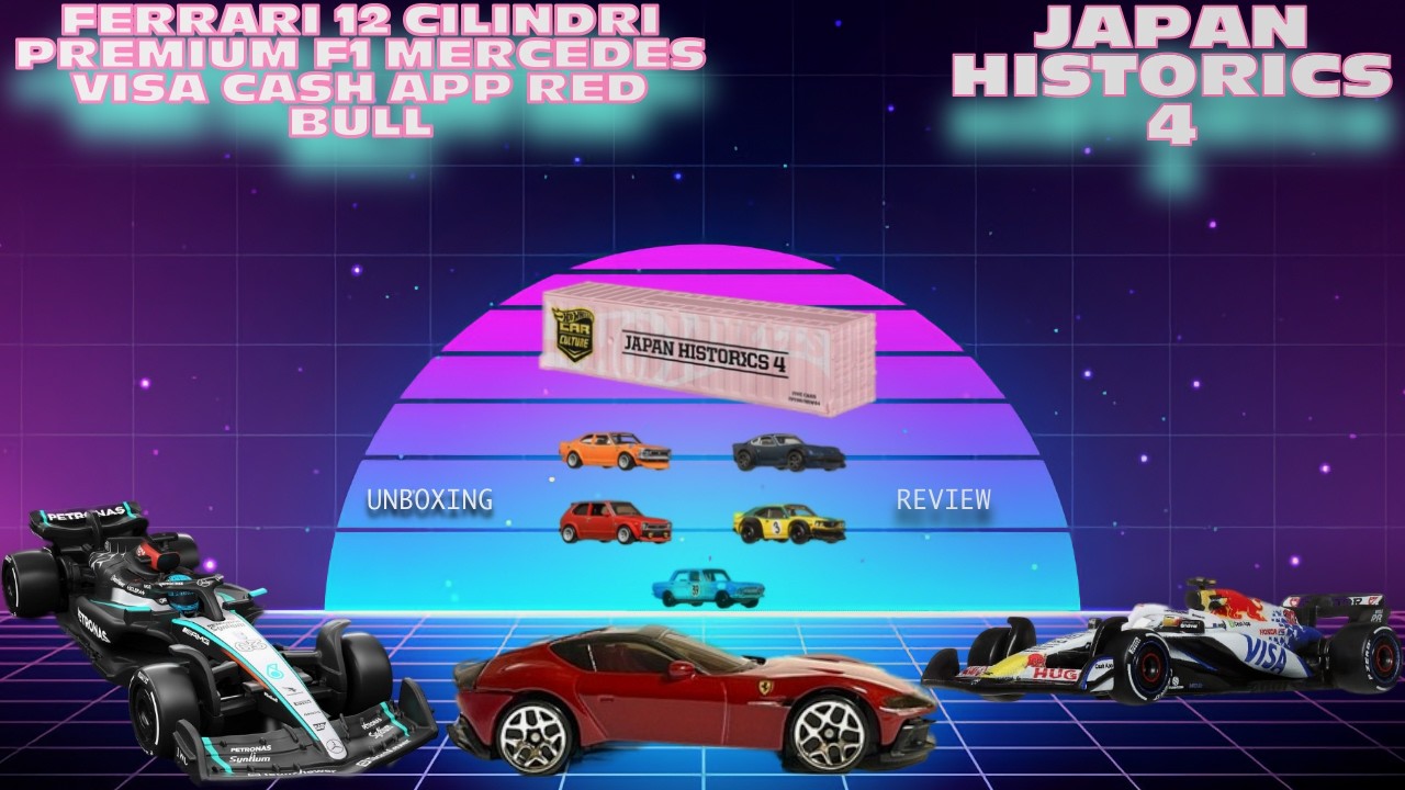 Hot Wheels Unboxing: Ferrari 12 Cilindri Error, F1 Mercedes Red Bull, Japan Historics 4 JDM Set