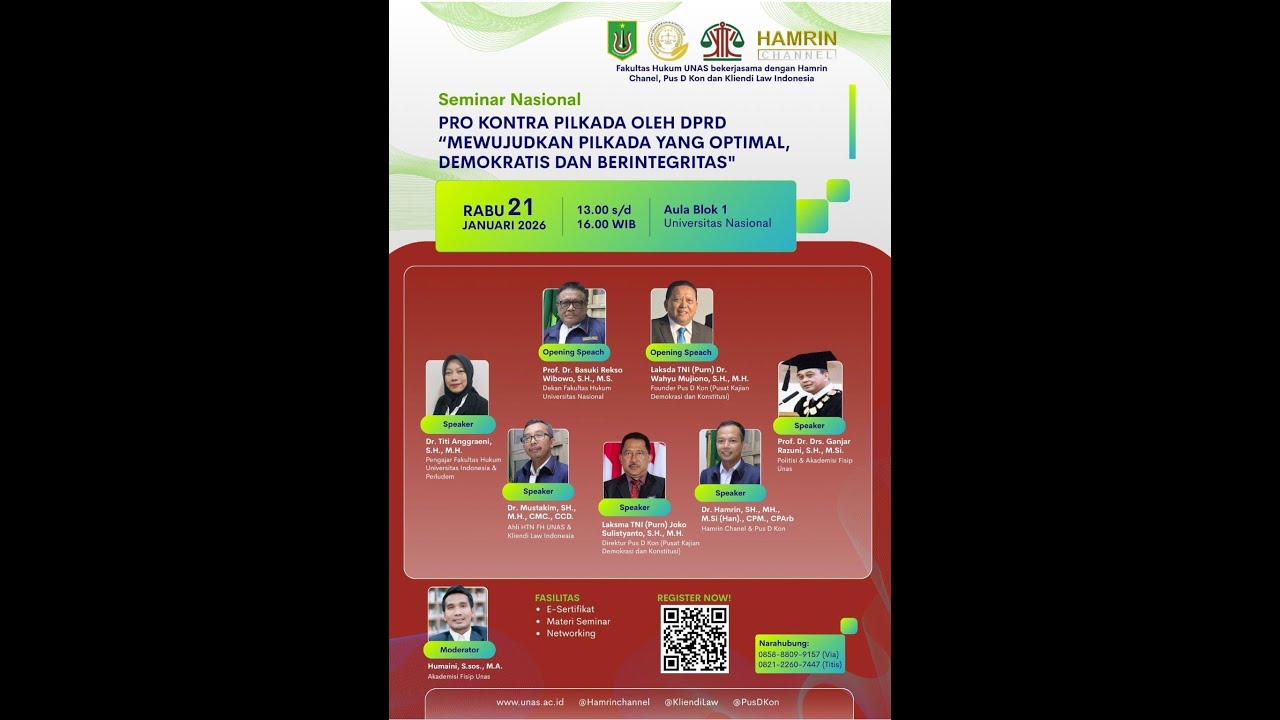 Live Streaming | Seminar Nasional Fakultas Hukum Universitas Nasional