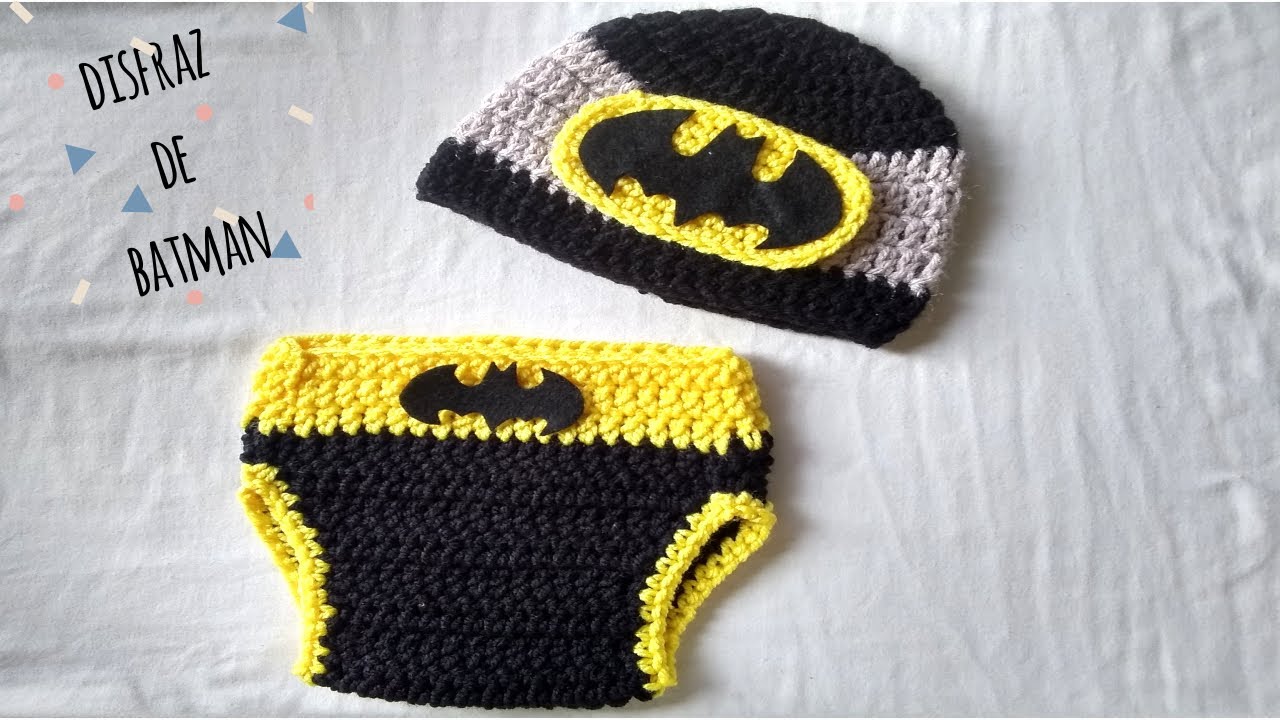 gorro de Batman tejido a crochet (parte 2) disfraz (para zurdos)