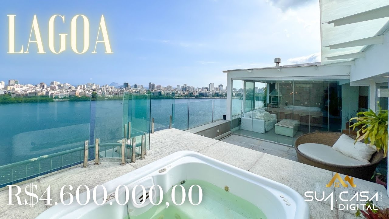 Cobertura magnífica com vista panorâmica na Lagoa Rodrigo de Freitas | Tour Sua Casa Digital