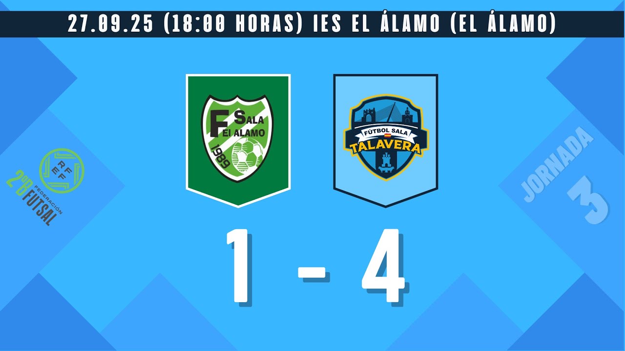 RESUMEN – FS El Álamo - Aurge Energía FS Talavera – (2ª Div B - Grupo IV – J3 - 25/26)