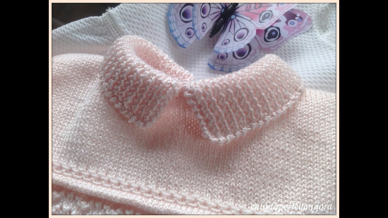 Punto elástico tubular falso y Medio cuello a Punto elástico 1/1, para chaqueta de bebé