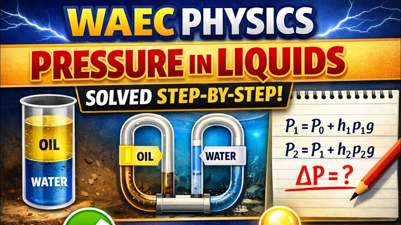 WAEC Physics: Pressure in Liquids Solved Step-by-Step (Oil & Water)