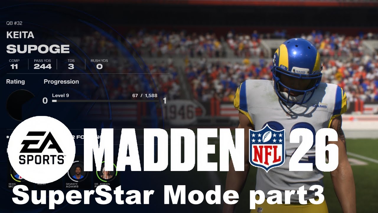 【MaddenNFL26】SuperStar Mode Part3｜なかなか成果を上げれずパスが通らなかった。果たして今回はどうなる！？Japanese QB's Road to the NFL!!