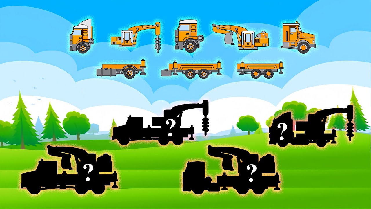Assemble the Machines! Find the Missing Parts to Complete the Auger Drill Truck and Excavator | Fun