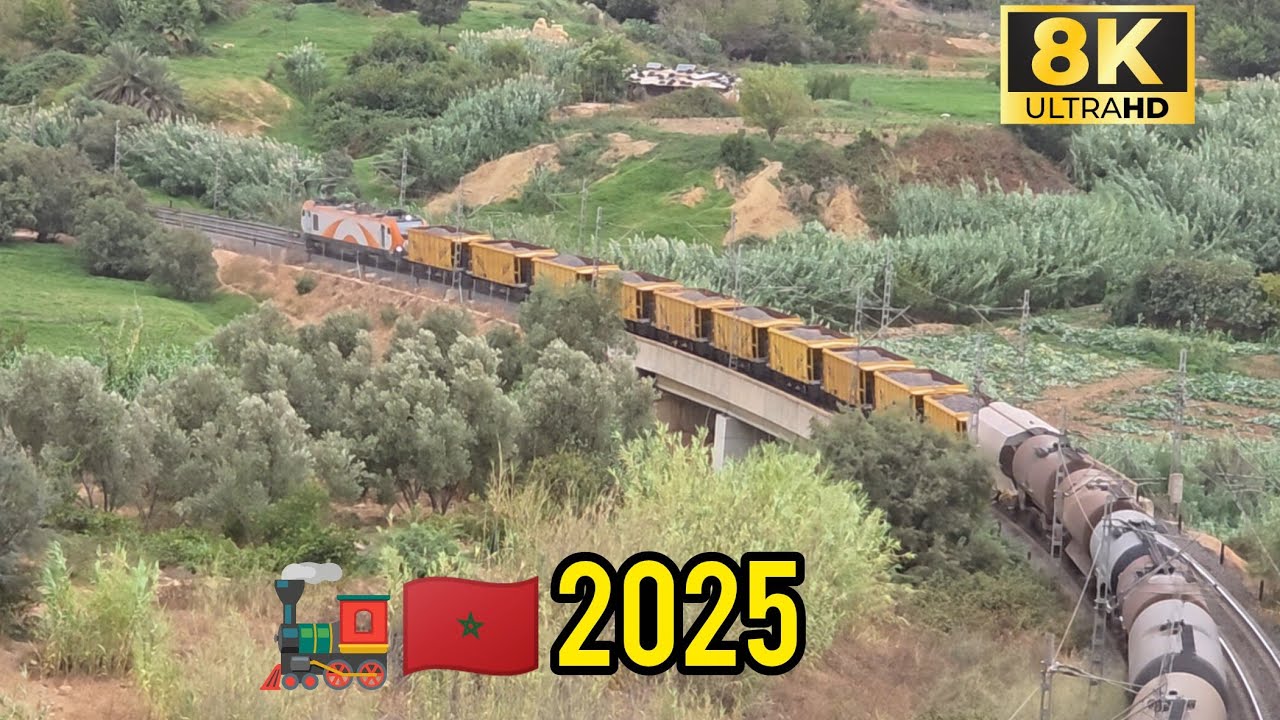 من طبيعة مدينة مكناس نرى قطار الاطلس يلتقي بقطار السلع و البضائع  في حي بليزونس الراقي 📹 🚂🏕⛰️🇲🇦