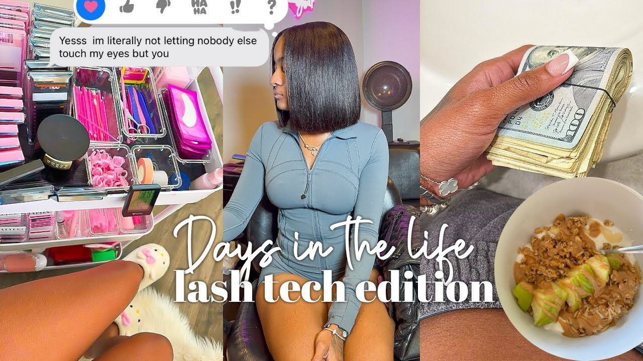 Day’s in the life as a lash tech *clients,breakfast,hair appt*