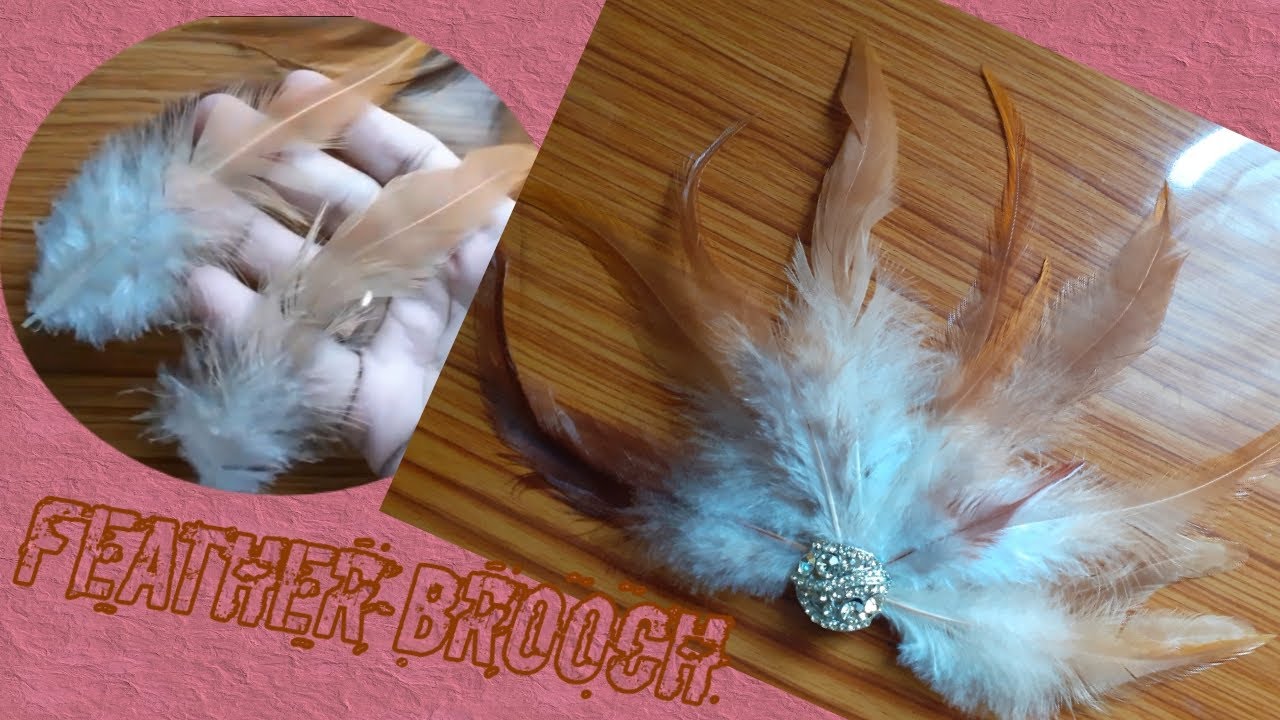 feather brooch pin for dress / feather DIY / 🐓
