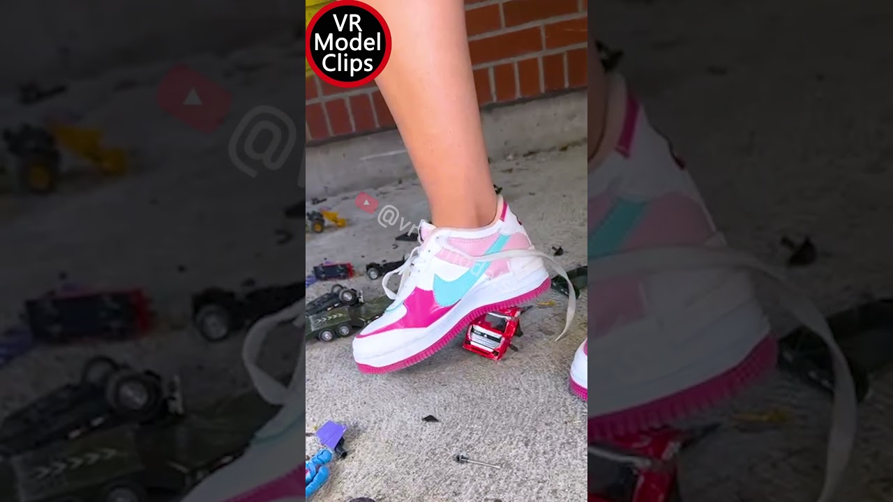 Two models show off our toys' shoes and feet of destruction