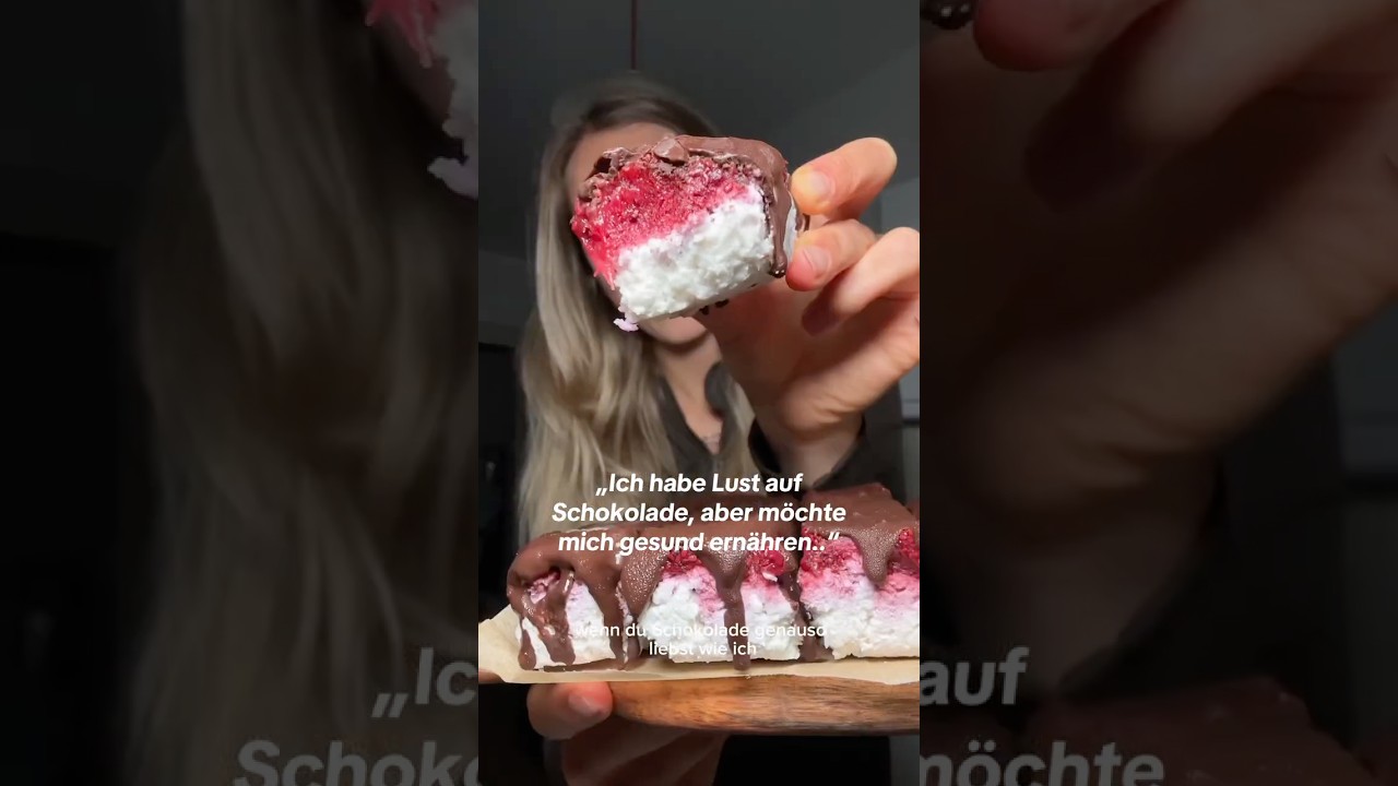 🍫🥥 Darmgesunde Kokos-Chia-Himbeer-Eisriegel #gesundeern&auml;hrung #rezept