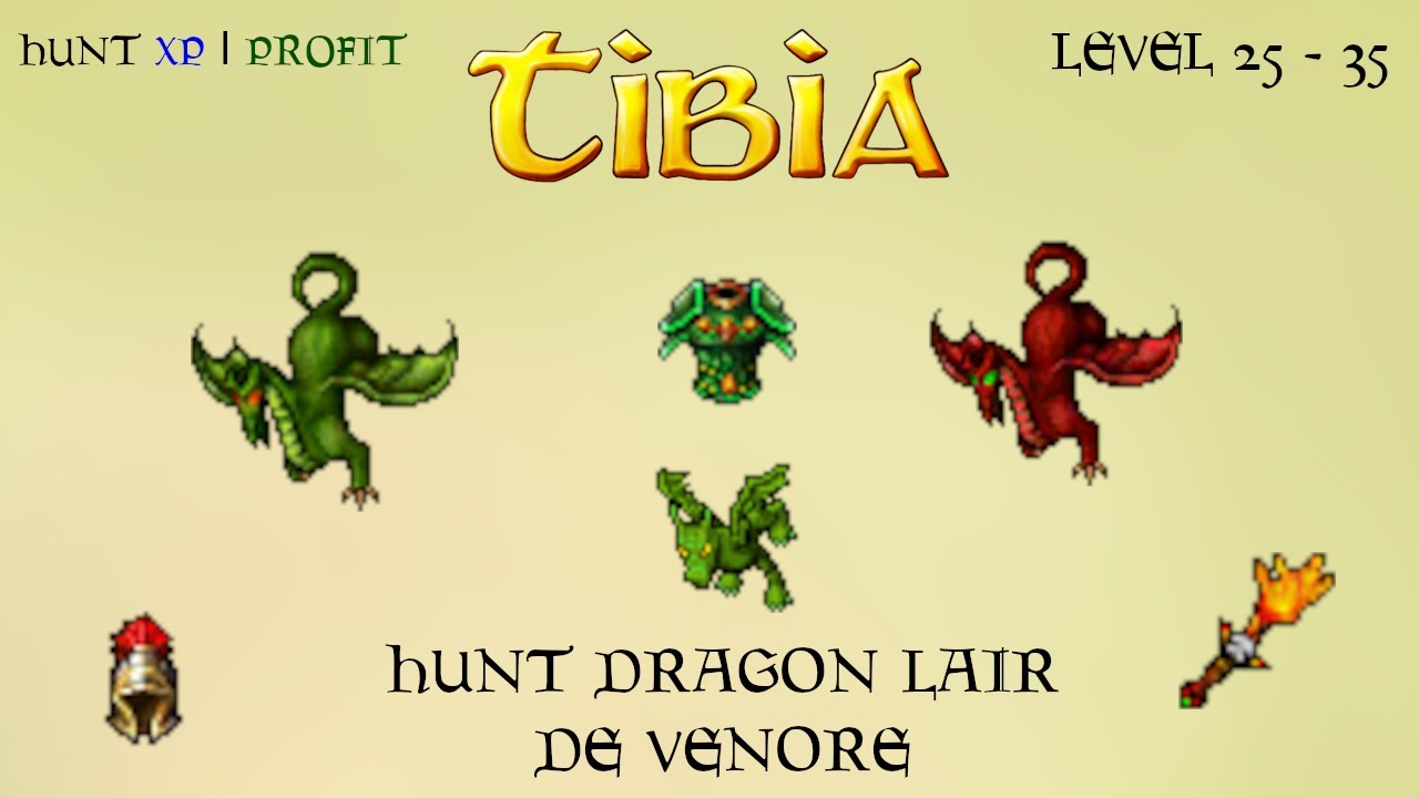 Caçada Épica na Dragon Lair de Venore! Hunt Insana Free Account para Level 30+ | Tibia