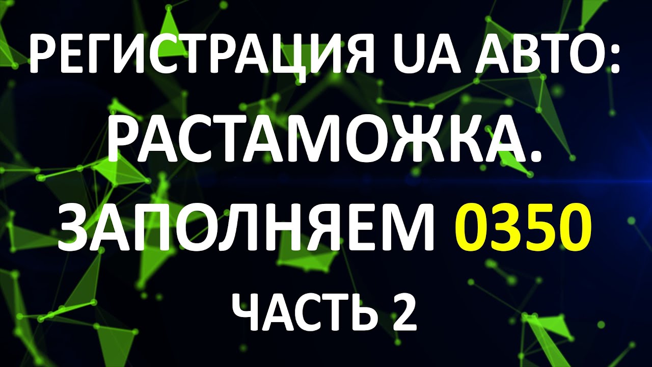 Заполнение 0350 (растаможка) | Регистрация украинских авто в Германии. Часть 2