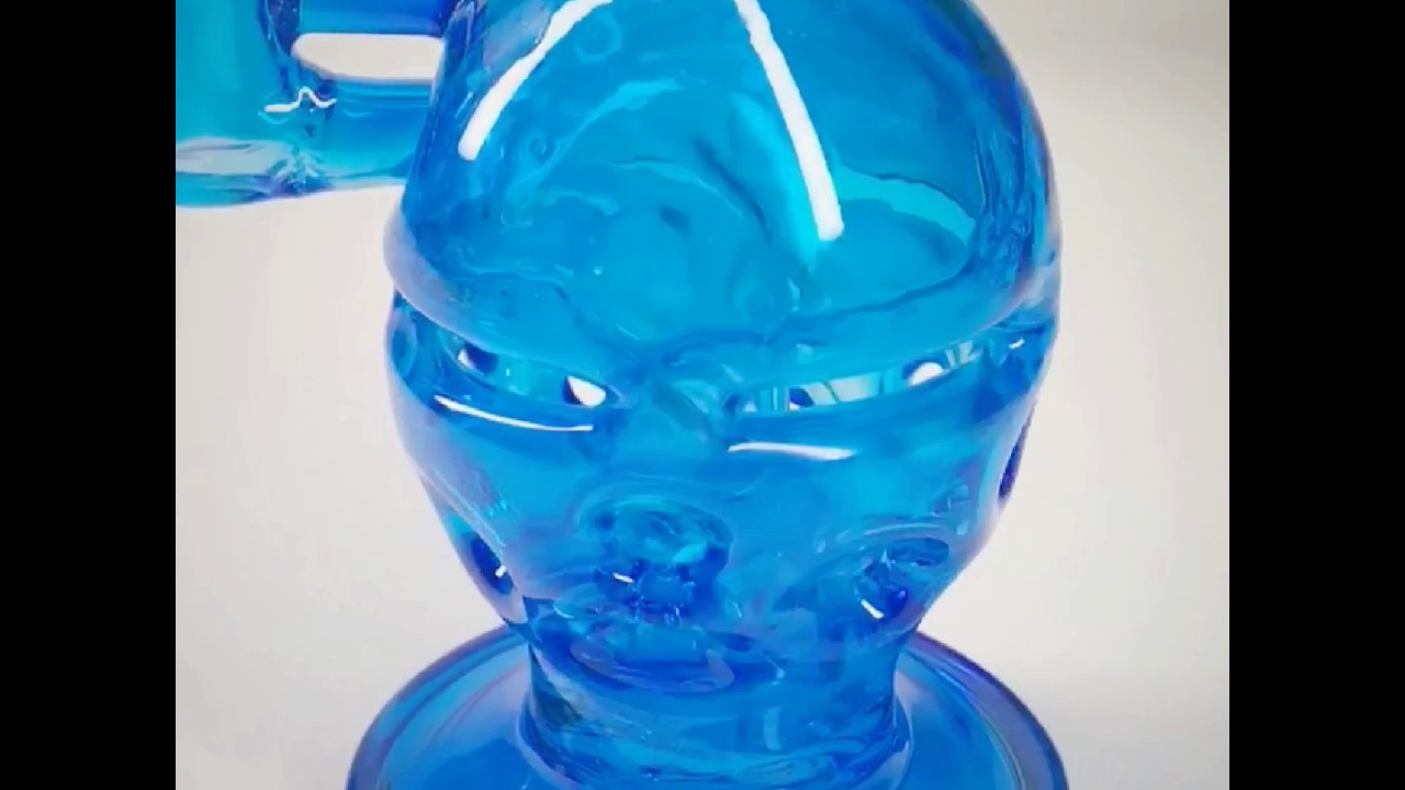 Cute glass bong for girl shower-head filter blue