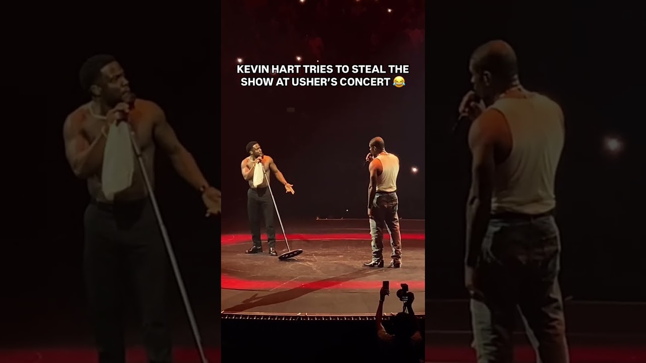 Kevin Hart tries to steal the show at Usher's concert💀😭 #usher #kevinhart #rnb #singer #pop