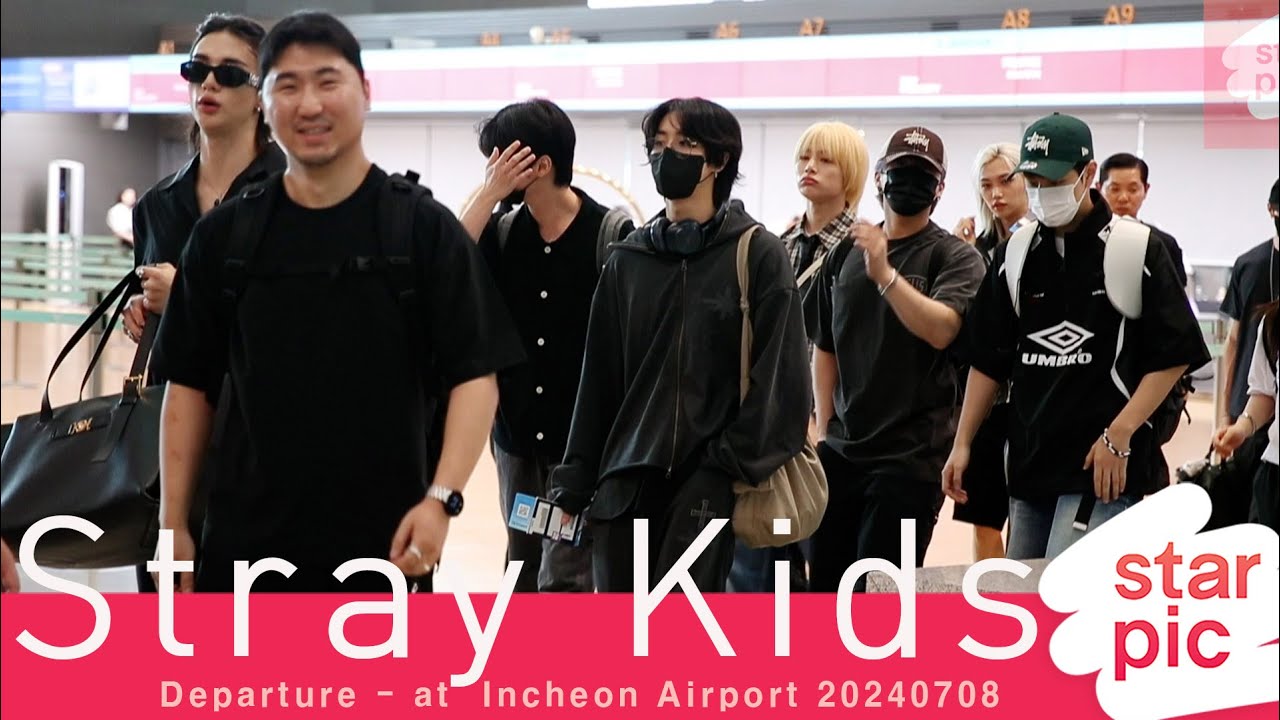 스트레이키즈 '박물관 조각상들의 출국현장!' [STARPIC] / Stray Kids Departure - at  Incheon Airport 20240708