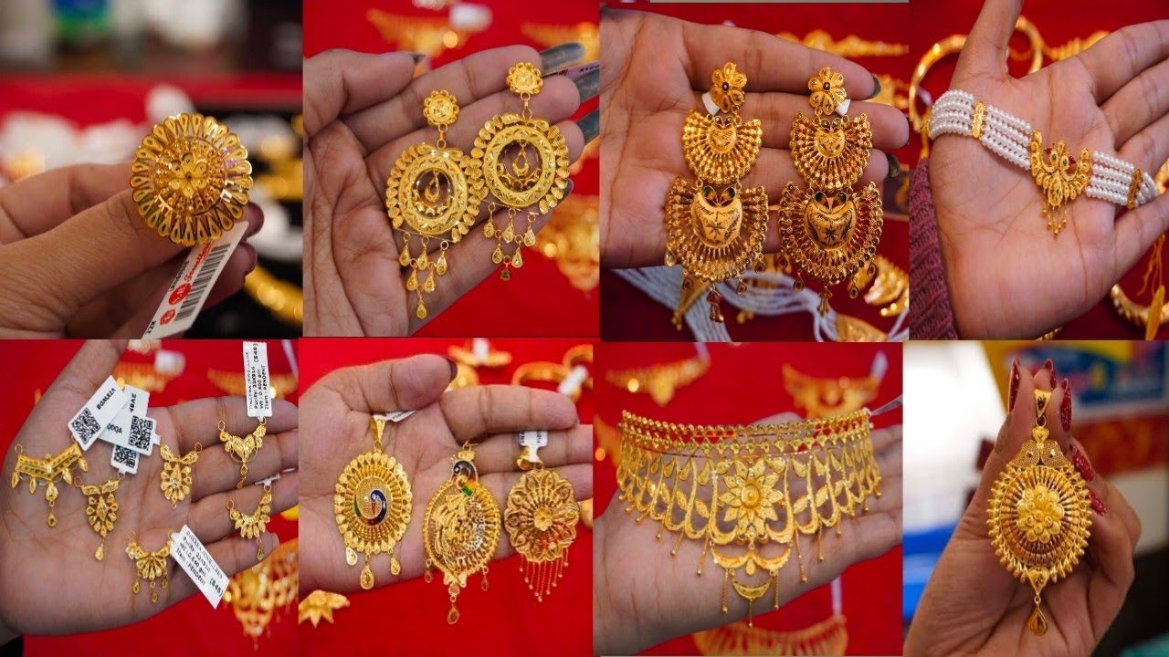 Latest 22k gold earrings designs shitahar kanpasa new design with light weight bridle pakeg 
