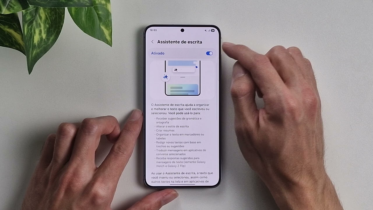 Como ativar o Assistente de Escrita no Teclado do Samsung Galaxy S25 Plus