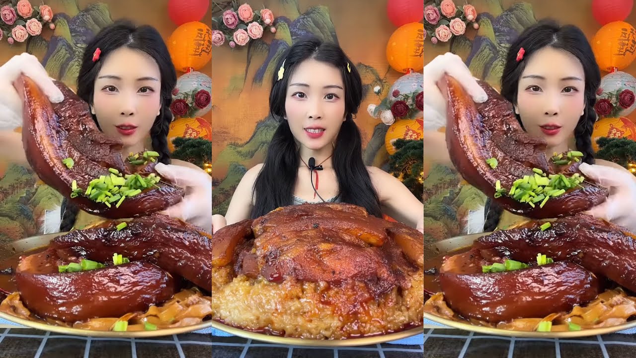 [ASMR] [MUKBANG] 紅燒肉GIANT PORK BELLY MUKBANG SHOW EATING SHOW #asmr #eatingshow #mukbang #food