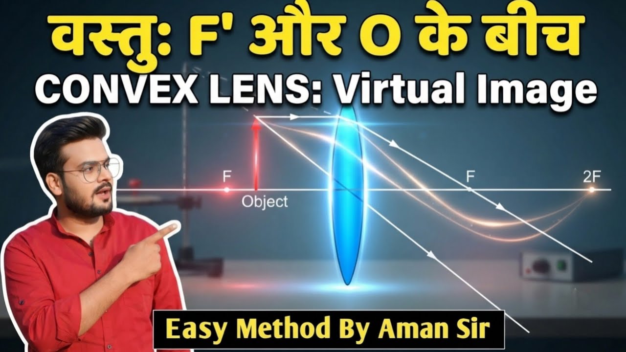 Position Of Object Between Optical Centre And Focus, Image Formation Of Convex Lens @AayuPhysics