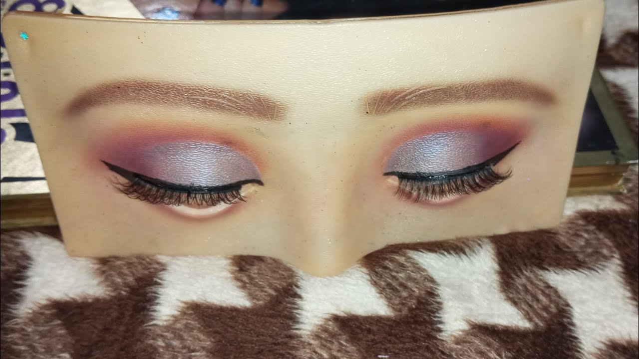 Beautiful bridal eye makeup walima and reception eye makeup tutorial grey and purple colour makeup