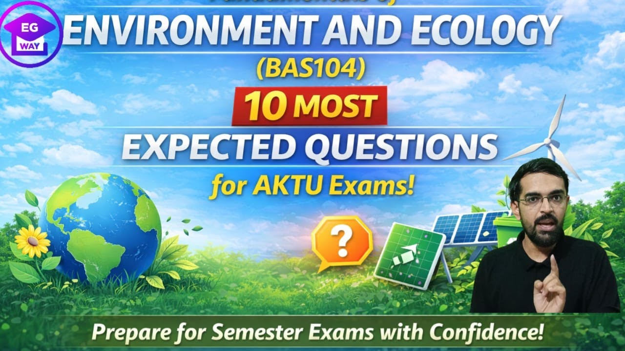 Environment & Ecology (BAS104) | 10 Most Expected Questions | AKTU Exam 2026