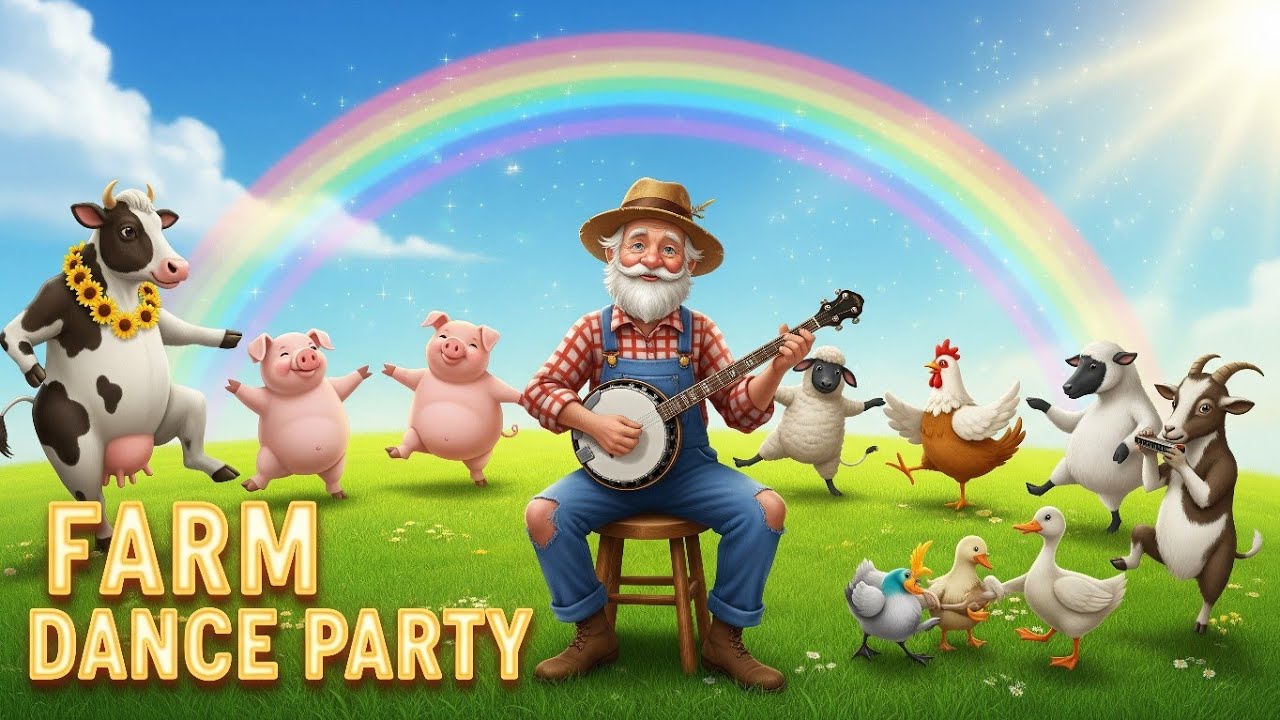 Old MacDonald’s Farm Dance Party 🎵 | Funny Animal Song for Kids