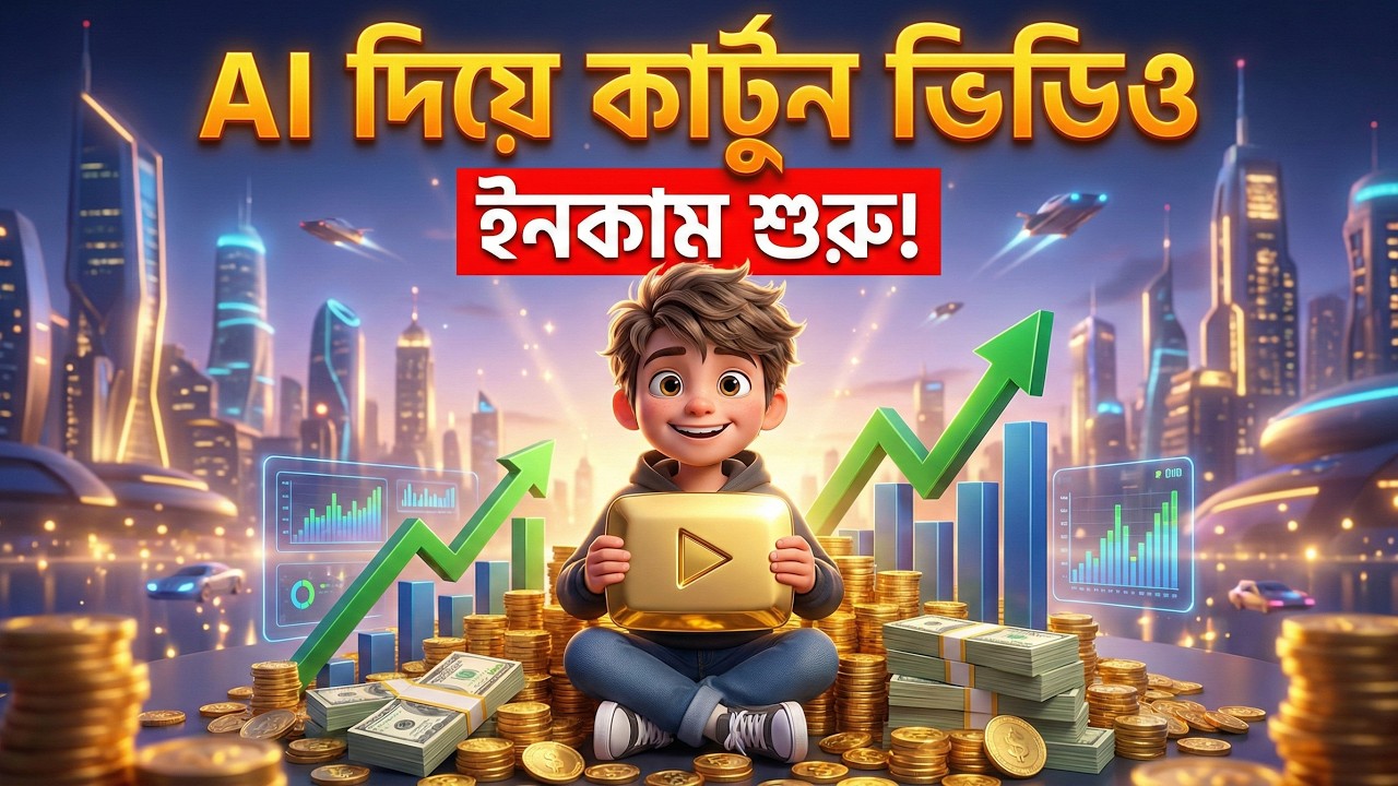 মোবাইল দিয়ে পিক্সার স্টাইল কার্টুন ভিডিও বানান! 😱 (Free AI Tools) | 100% Monetization Secret