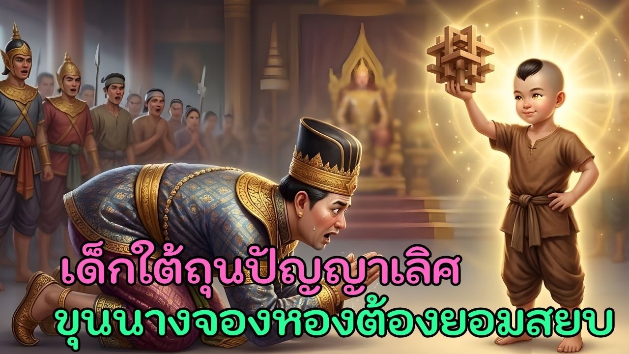 เด็กเกิดใต้ถุนเรือนมีปัญญาเลิศแก้ปริศนาลับของราชาจนขุนนางจองหองต้องก้มหัวยอมรับ.