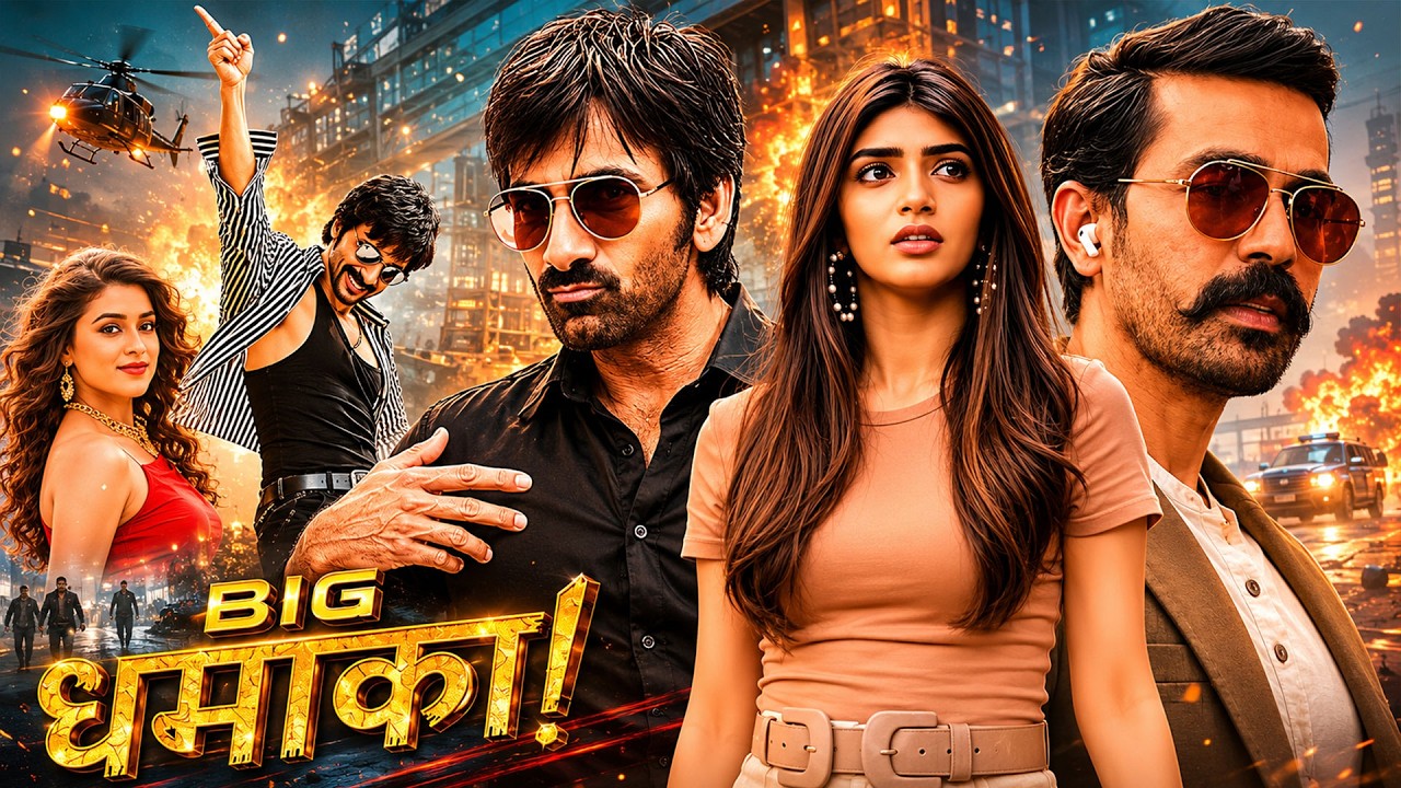 BIG DHAMAKA (2023) | Ravi Teja Classic Action Blockbuster Movie | Sree Leela | Hindi Dubbed Movie