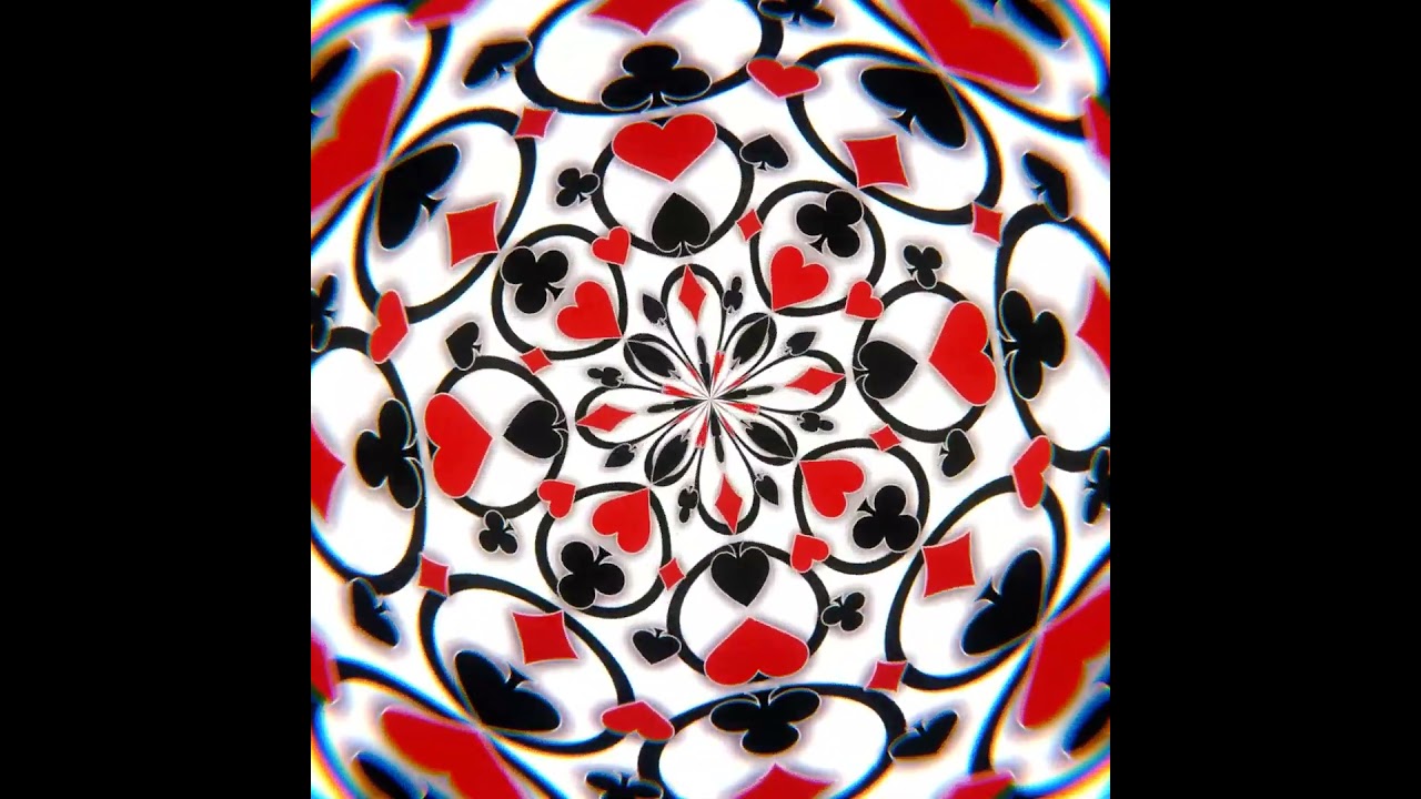 Pokerface Kaleidoscope /// trippy endless psychedelic playing cards animation Motiongraphics