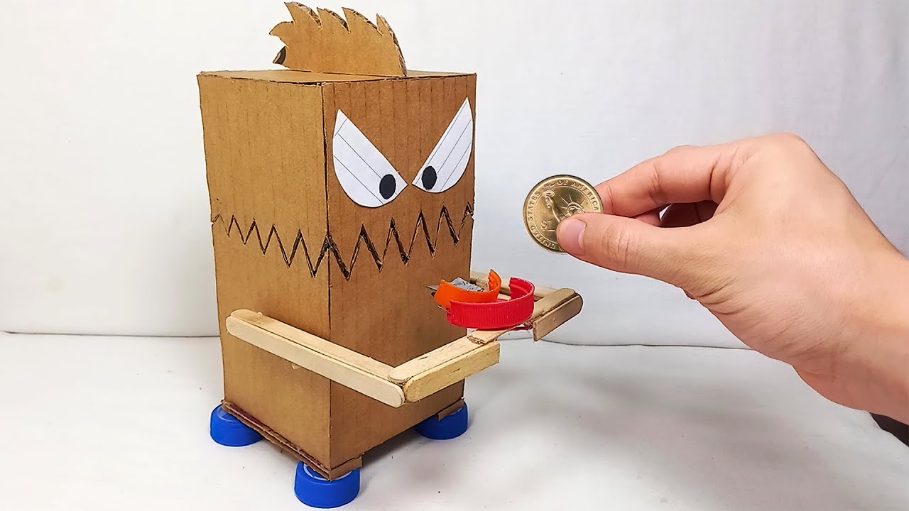 INCREÍBLE ALCANCIA ROBA MONEDAS muy FÁCIL de HACER en CASA | ALCANCÍA CASERA