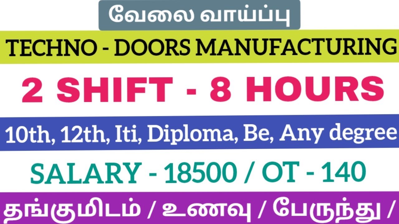 Manufacturing company jobs|Today job opening 2026|Chennai job opening|Jobs in Chennai 2026|Today job