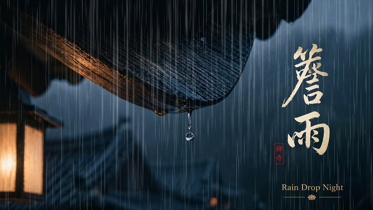 한국 산사 빗소리 | 처마 끝 빗방울 · 밤비 ASMR | Korean Mountain Temple Rain