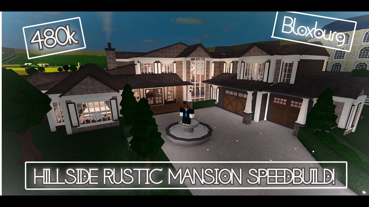 HILLSIDE RUSTIC MANSION (480k) FULL SPEEDBUILD! | Bloxburg, Roblox