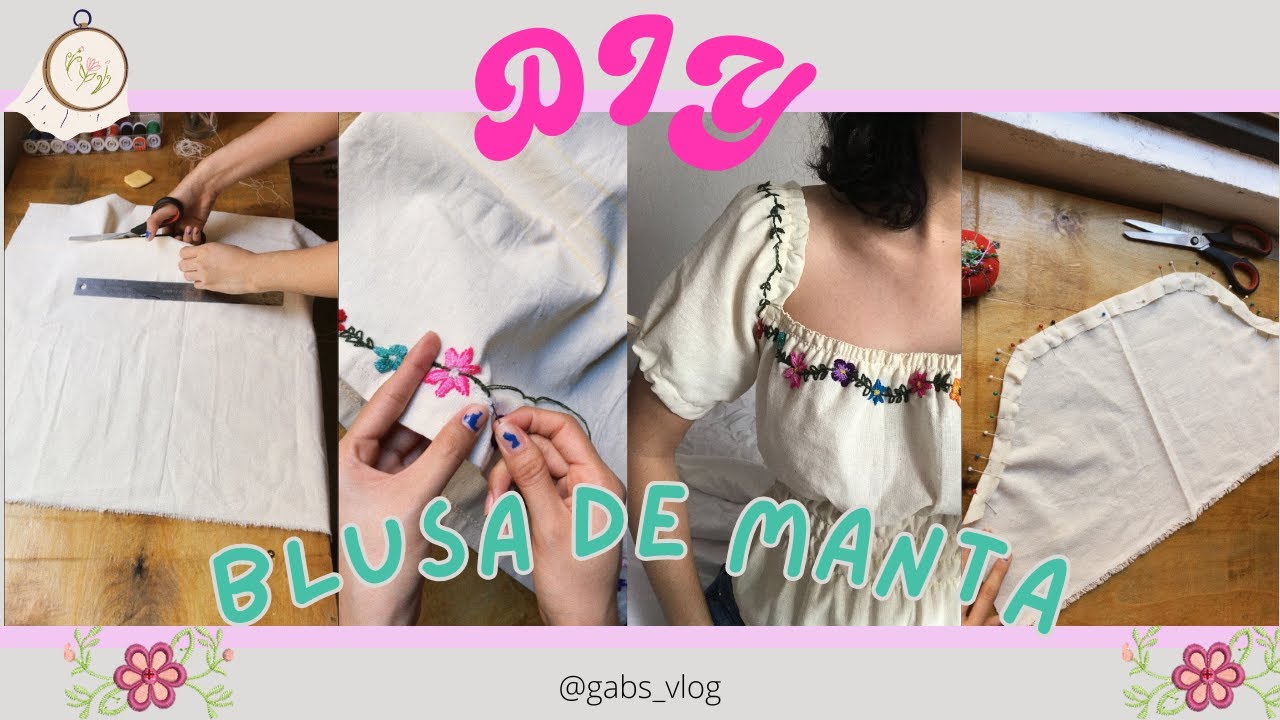 DIY Blusa de manta bordada #costura #diy #sewingtutorial
