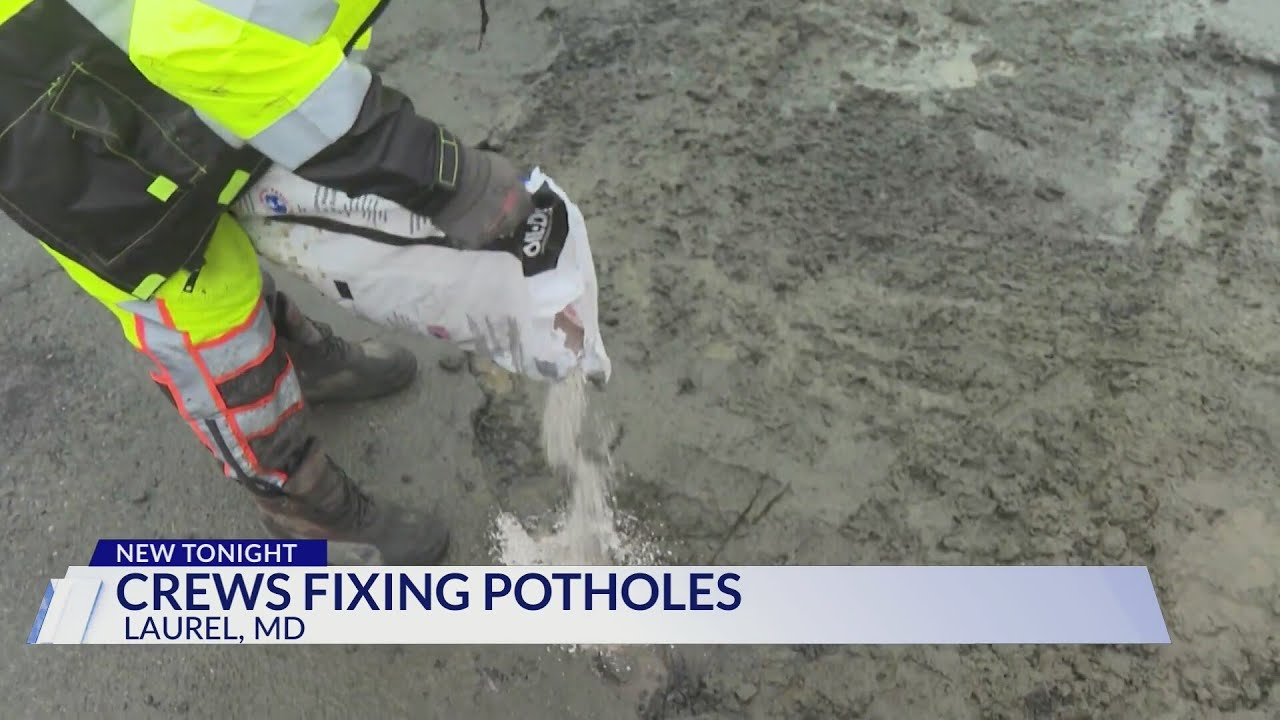 Crews work to fix potholes in Laurel