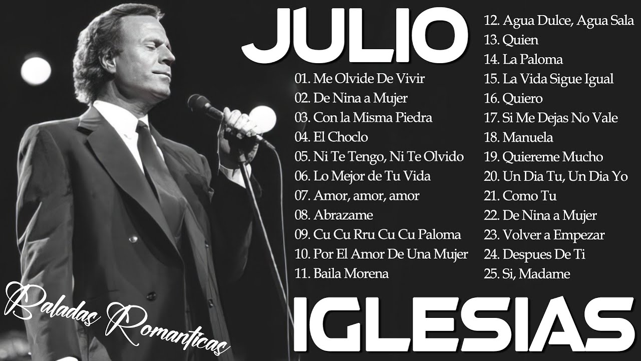 JULIO IGLESIAS CANCIONES DE AMOR - LO MEJOR DE JULIO IGLESIAS - BALADAS ROMANTICAS