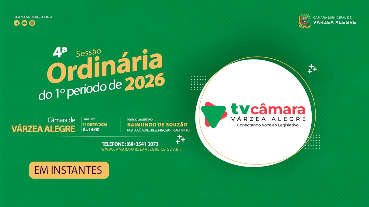 4ª SESSÃO ORDINÁRIA DO 1º PERÍODO LEGISLATIVO DE 2026