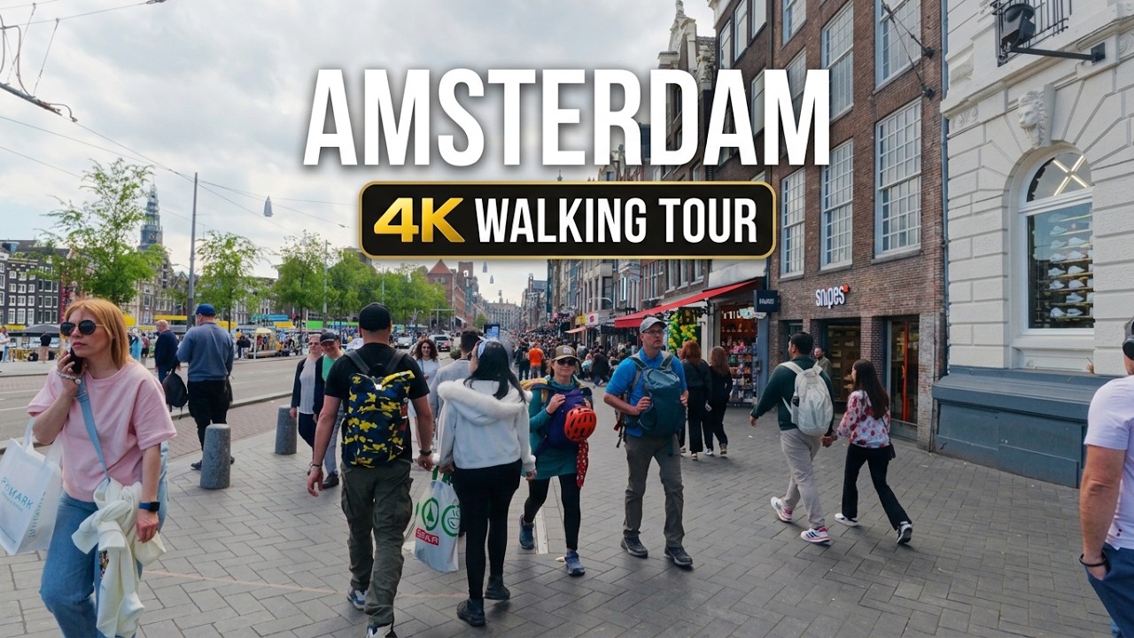 Amsterdam, Netherlands 🇳🇱 Walking Tour 4K60 | Central Station, Damrak, Dam Square & Rembrandtplein