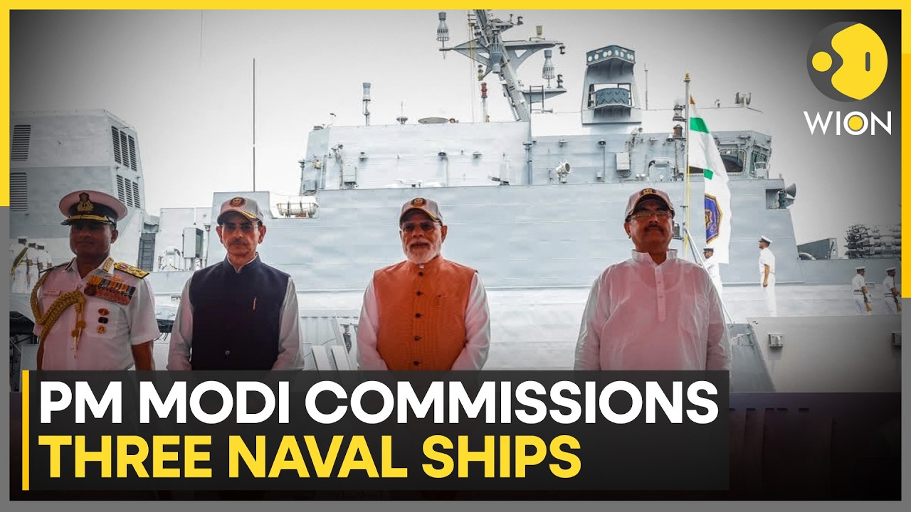 India Navy Power Surge: PM Modi Commissions 3 Indigenously Built Warships | WION
