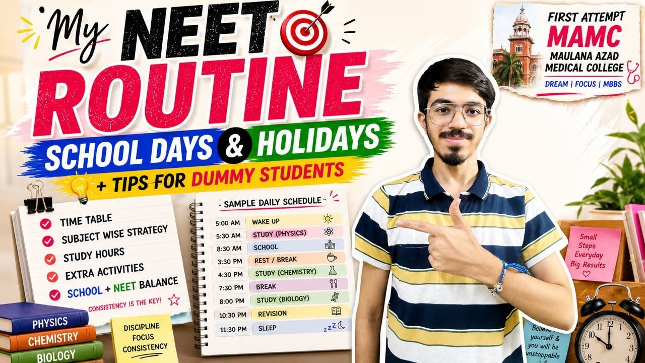 My NEET Routine & Time Table | Regular School Student | 650/720 & AIR 1447!! MOST DETAILED ONE!📚📚
