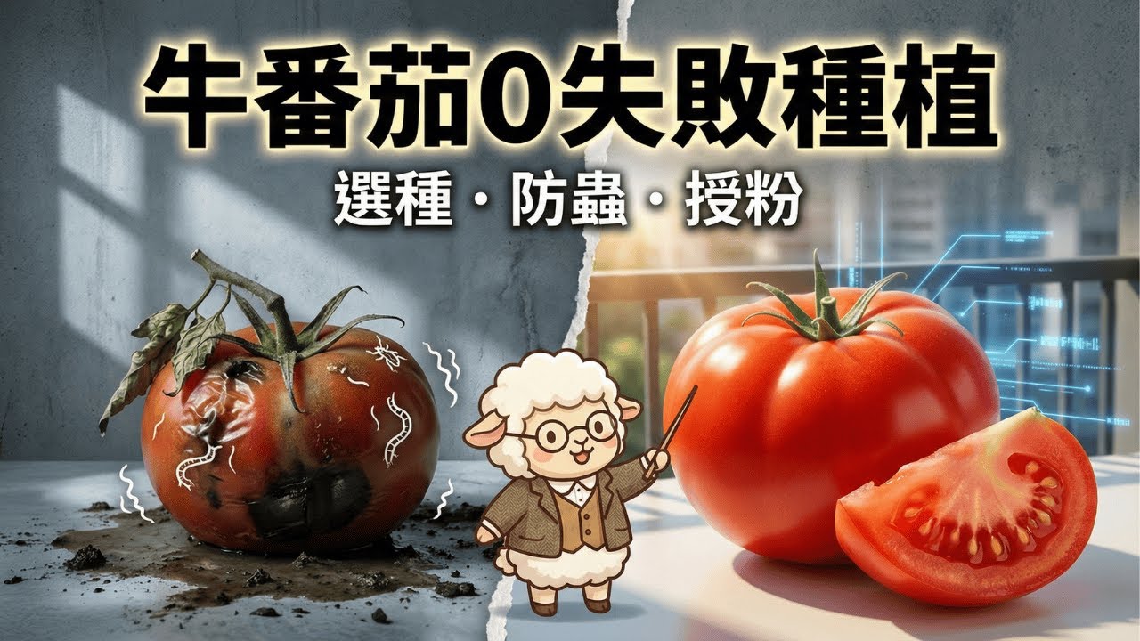 陽台也能種出比超市好吃的牛番茄！從選種、防蟲到授粉的完整教學