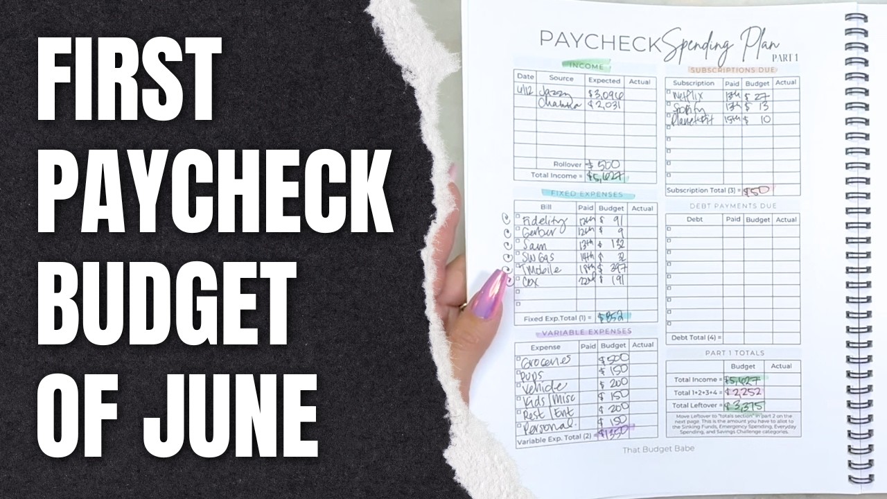 1st Paycheck Budget of June | How I Budget By Paycheck