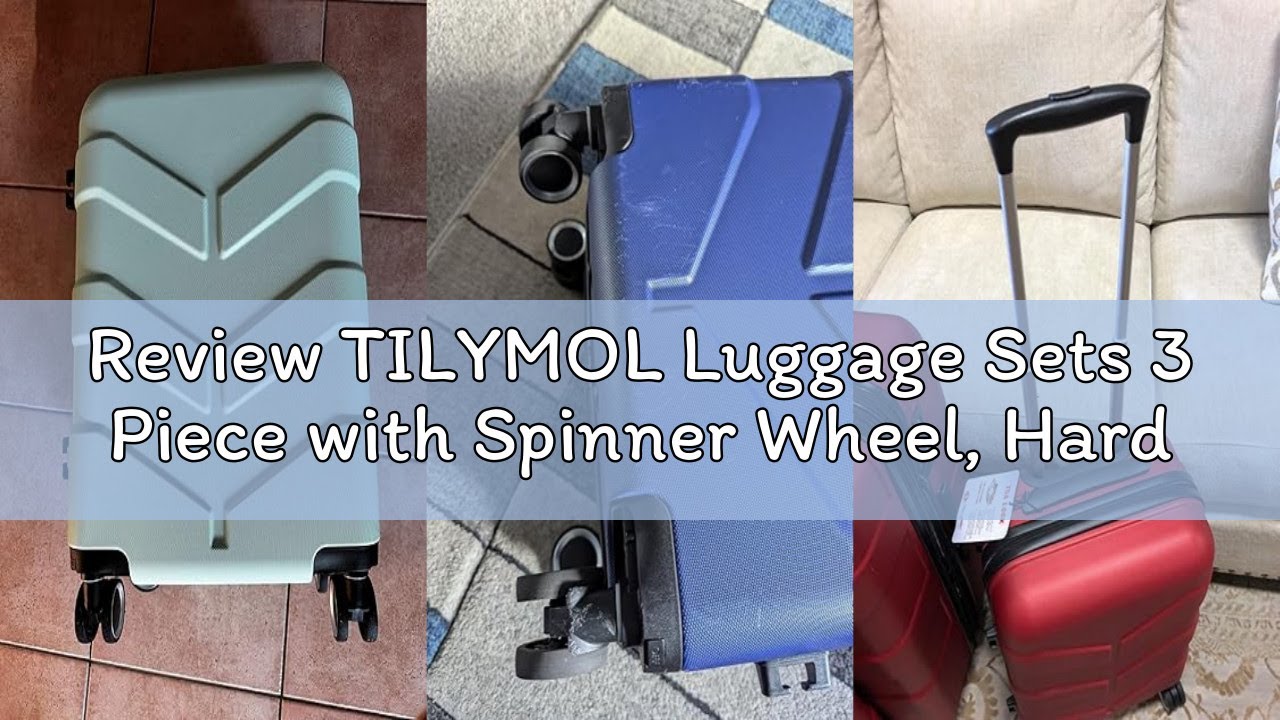 Review TILYMOL Luggage Sets 3 Piece with Spinner Wheel, Hardside Suitcase Set with TSA Lock, Expanda